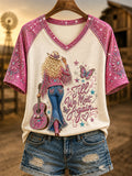 Women's R.I.P Country Music Legend Tribute V-Neck Tee