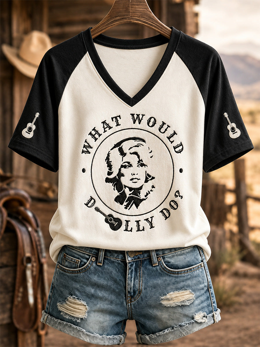 Women's R.I.P Country Music Legend Tribute V-Neck Tee