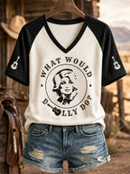 Women's R.I.P Country Music Legend Tribute V-Neck Tee