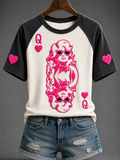 Women's Famous Singer Memorial V-neck Off-shoulder Short-sleeved T-shirt