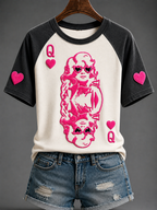 Women's Famous Singer Memorial V-neck Off-shoulder Short-sleeved T-shirt