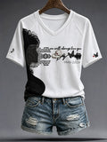 Women's Rip Country Music Lover Queen of Country Printed T-shirt
