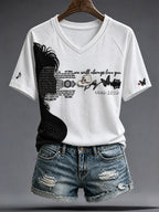 Women's Rip Country Music Lover Queen of Country Printed T-shirt