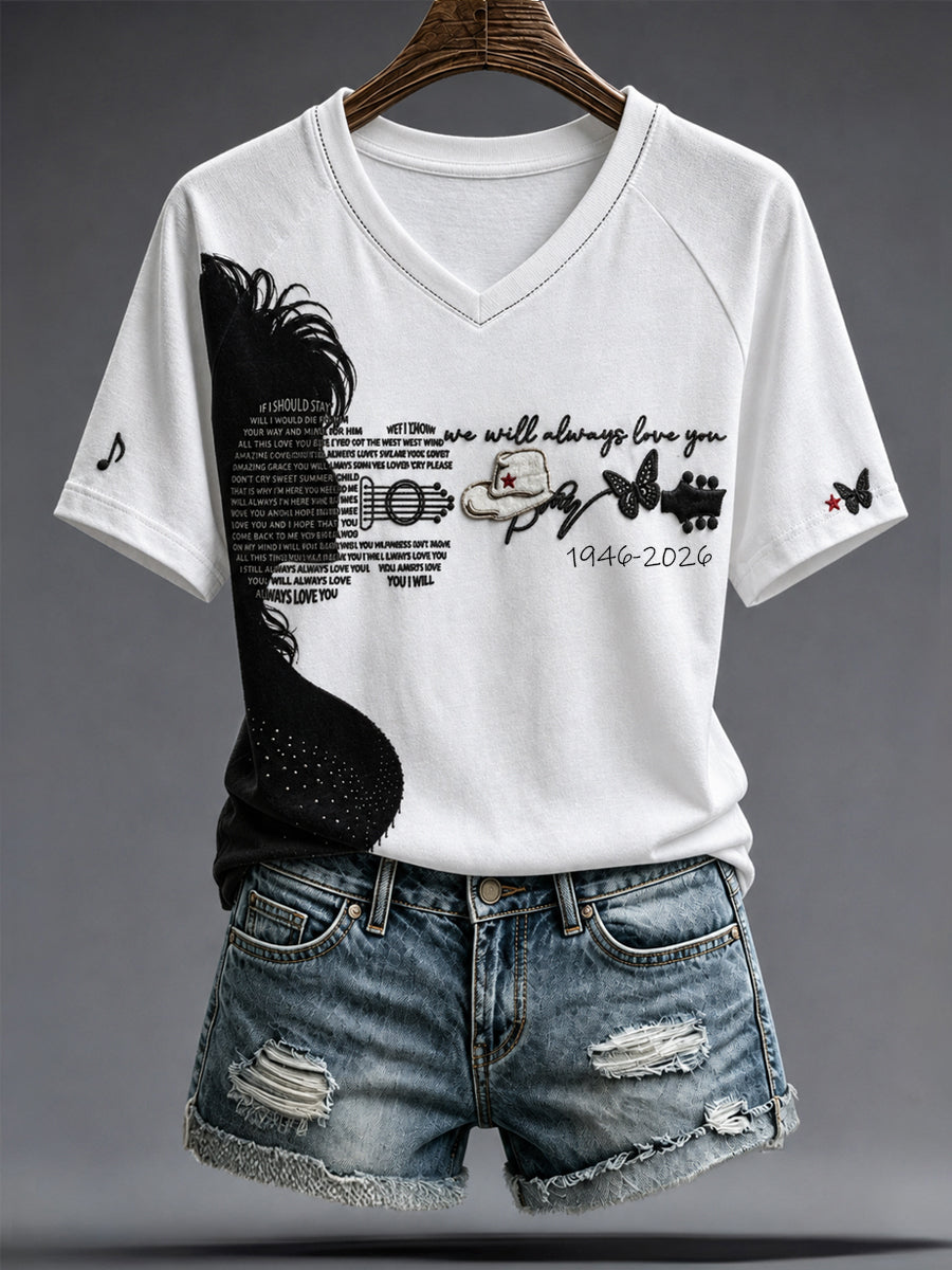 Women's Rip Country Music Lover Queen of Country Printed T-shirt